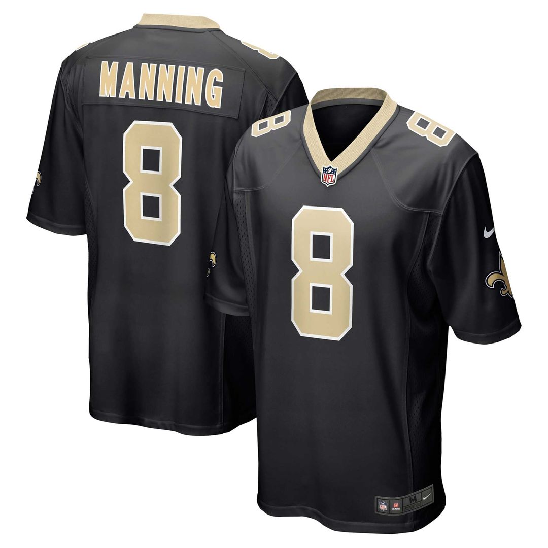 Archie Manning New Orleans Saints Game Jersey - Black