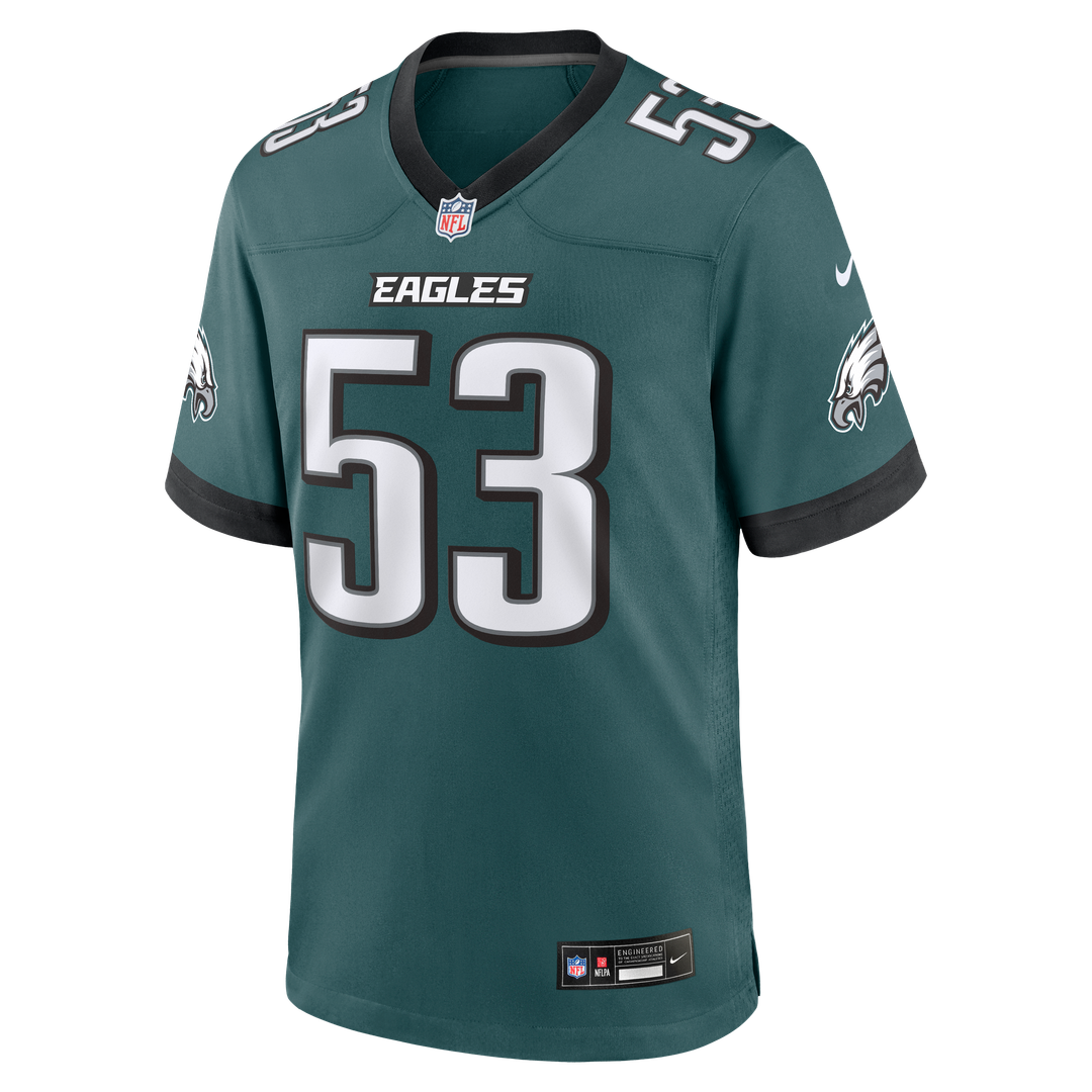 Zack Baun Philadelphia Eagles Game Jersey - Midnight Green