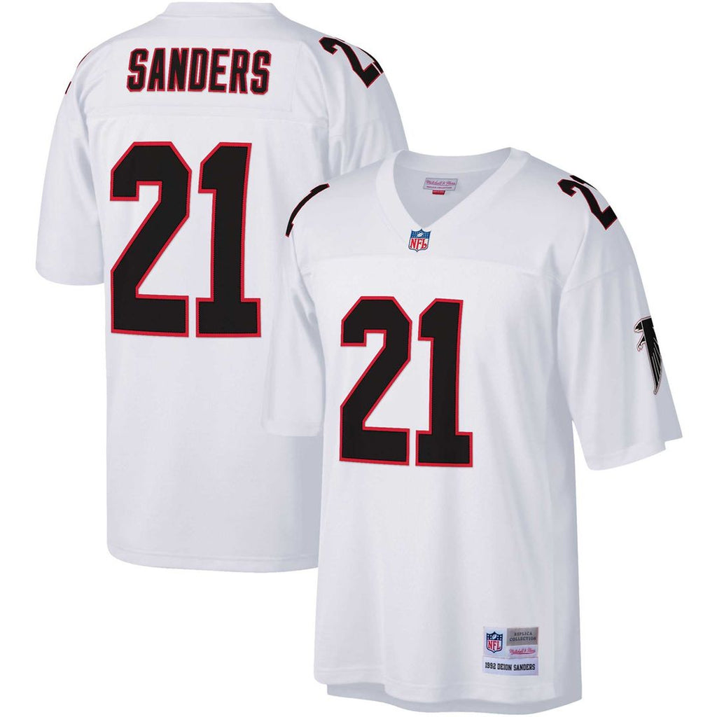 Deion Sanders Atlanta Falcons Big & Tall 1992 Replica Jersey - White