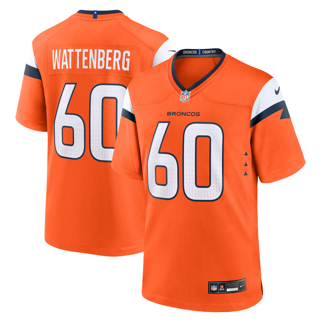 Luke Wattenberg Denver Broncos Game Jersey - Orange