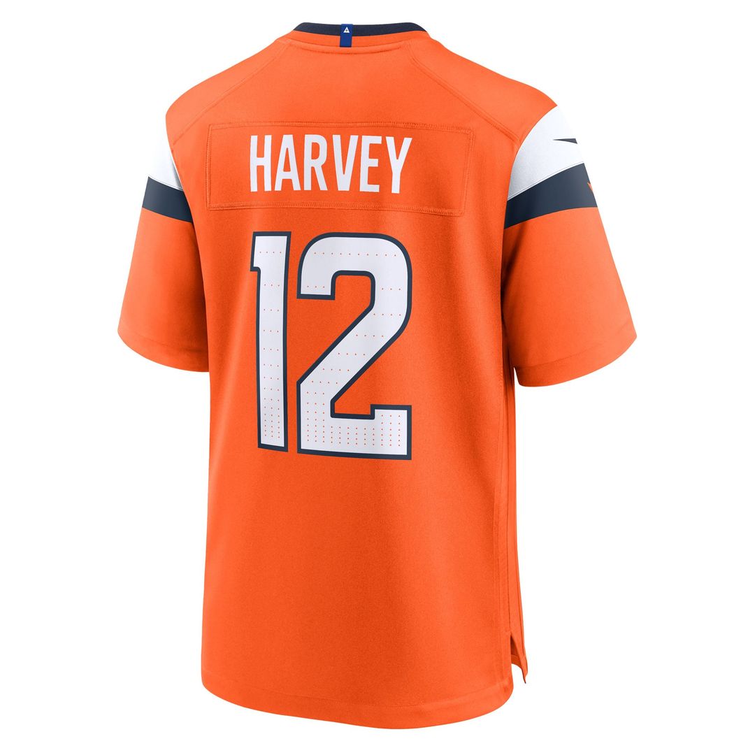 RJ Harvey Denver Broncos Game Jersey - Orange