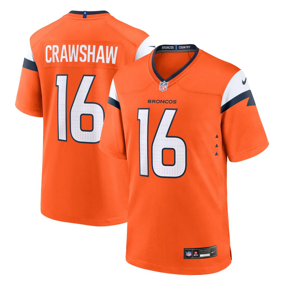 Jeremy Crawshaw Denver Broncos Game Jersey - Orange